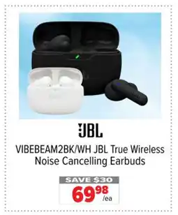 2001 Audio Video VIBEBEAM2BK WH JBL True Wireless Noise Cancelling Earbuds offer