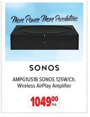 2001 Audio Video AMPG1US1B SONOS 125W/Ch. Wireless AirPlay Amplifier offer