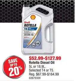 PartSource Rotella Diesel Oil offer