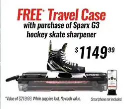 Hockey Life FREE TRAVEL CASE WITH PURCHASE OF SPARX SHARPENER 3 HOCKEY SKATE SHARPENER offer