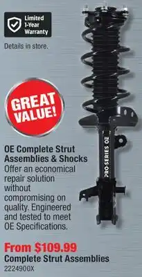 PartSource Pro-Series OE Complete Strut Assemblies & Shocks offer