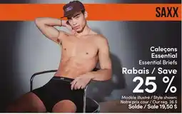 L'équipeur Caleçons Essential SAXX offer