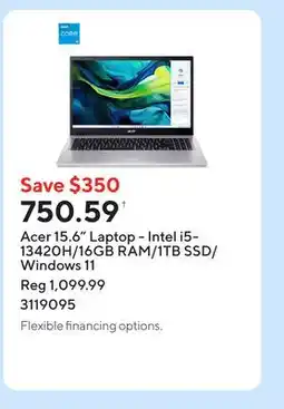 Staples Acer 15.6 Laptop - Intel i5-13420H/16GB RAM/1TB SSD/Windows 11 offer