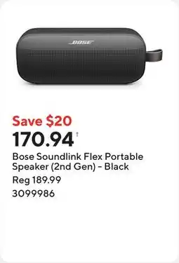 Staples Bose Soundlink Flex Portable Speaker (2nd Gen) - Black offer