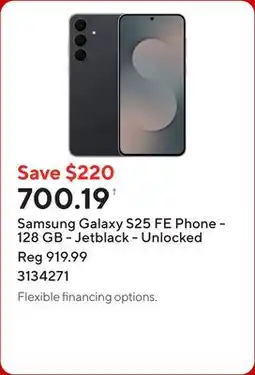 Staples Samsung Galaxy S25 FE Phone - 128 GB - Jetblack - Unlocked offer