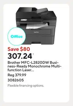 Staples Brother MFC-L2820DW Business-Ready Monochrome Multifunction Laser Printer offer