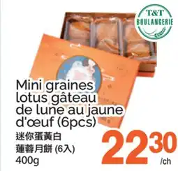 T&T Supermarket MINI GRAINES LOTUS GÂTEAU DE LUNE AU JAUNE D'ŒUF (6PCS) offer