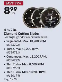 Princess Auto Diamond Cutting Blades offer