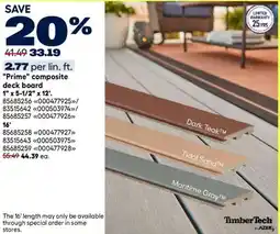 RONA Prime composite deck board offer