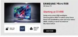 Visions Electronics Samsung Micro RGB 4K Smart TV offer