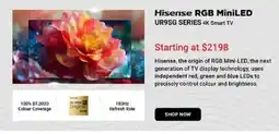 Visions Electronics Hisense RGB MiniLED UR9SG SERIES 4K Smart TV offer