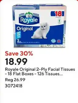 Staples Royale original 2-ply facial tissues offer
