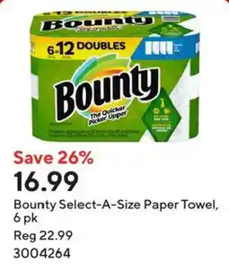 Staples Bounty Select-A-Size Paper Towel offer