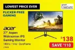 Visions Electronics Acer 27" Aopen Widescreen IPS Gaming Monitor offer
