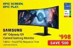 Visions Electronics Samsung 49" Odyssey G9 Curved Gaming Monitor offer