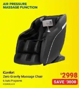 Visions Electronics iComfort Zero Gravity Massage Chair offer
