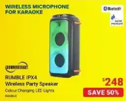Visions Electronics Soundstage Rumble IPX4 Wireless Party Speaker offer