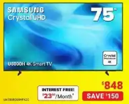 Visions Electronics Samsung crystal uhd 75" u8000h 4k smart tv offer