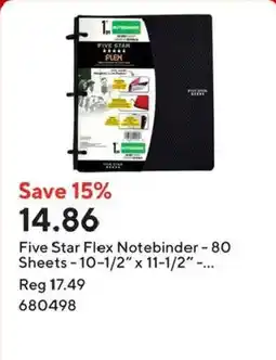 Staples Five Star Flex Notebinder offer
