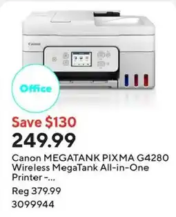 Staples Canon megatank pixma g4280 wireless megatank all-in-one printer offer