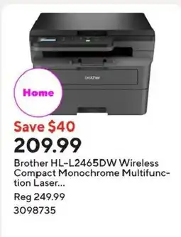 Staples Brother HL-L2465DW Wireless Compact Monochrome Multifunction Laser offer