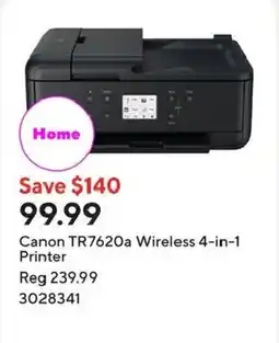 Staples Canon TR7620a Wireless 4-in-1 Printer offer