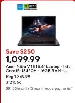 Staples Acer Nitro V 15 15.6" Laptop offer