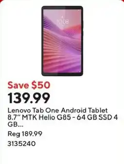 Staples Lenovo Tab One Android Tablet offer