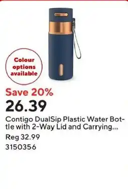 Staples Contigo DualSip Plastic Water Bottle offer