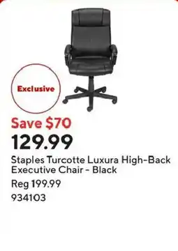 Staples Staples Turcotte Luxura High-Back Executive Chair - Black offer