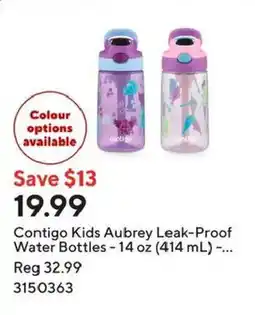 Staples Contigo Kids Aubrey Leak-Proof Water Bottles offer
