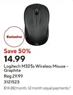 Staples Logitech M325s Wireless Mouse - Graphite offer