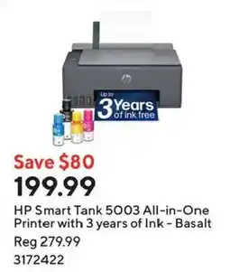 Staples Hp smart tank 5003 all-in-one printer offer