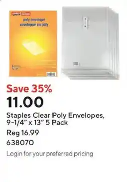 Staples Staples Clear Poly Envelopes offer