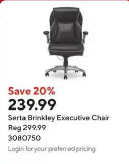 Staples Serta Brinkley Executive Chair offer