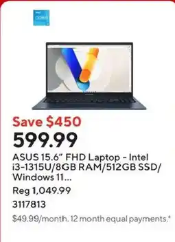 Staples Asus 15.6" fhd laptop offer