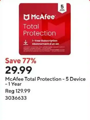 Staples McAfee Total Protection offer