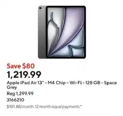 Staples Apple iPad Air 13" - M4 Chip - Wi-Fi - 128 GB - Space Grey offer