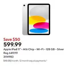 Staples Apple iPad 11 offer
