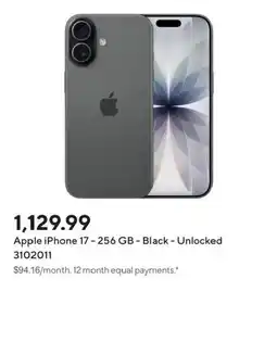 Staples Apple iPhone 17 - 256 GB - Black - Unlocked offer