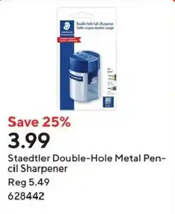 Staples Staedtler Double-Hole Metal Pencil Sharpener offer