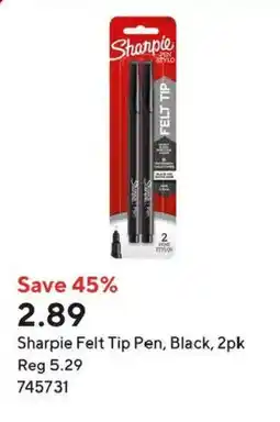 Staples Sharpie Felt Tip Pen, Black offer