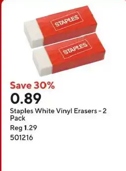 Staples Staples white vinyl erasers offer