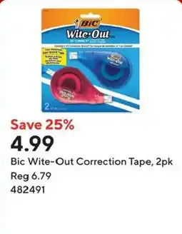 Staples Bic Wite-Out Correction Tape offer