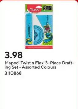 Staples Maped 'Twist n Flex' 3-Piece Drafting Set offer