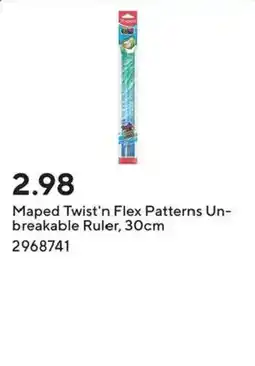 Staples Maped Twist'n Flex Patterns Unbreakable Ruler offer