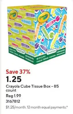 Staples Crayola Cube Tissue Box offer