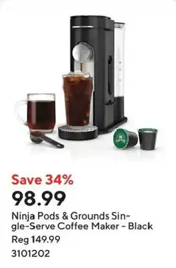 Staples Ninja Pods & Grounds Single-Serve Coffee Maker - Black offer