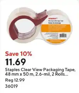 Staples Staples Clear View Packaging Tape offer