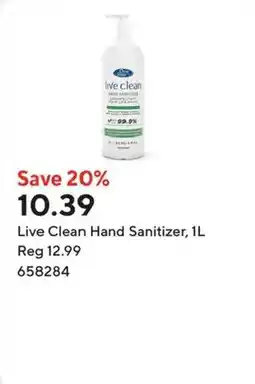 Staples Live Clean Hand Sanitizer offer